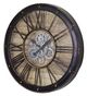 YHD Venetian Woodgrain Black/Brown Wall Gear Clock-2