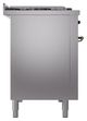 Ilve® Nostalgie II Noblesse 48'' Stainless Steel Pro Style Dual Fuel Range with Burnished Trim-2