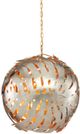 Currey & Company Elder Contemporary Gold Leaf/Contemporary Silver Leaf Orb Chandelier-0