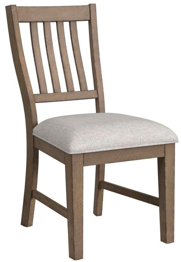 Elements International Yellowstone Gray/Medium Brown Dining Side Chair-0