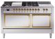 Ilve® Nostalgie II Noblesse 60'' Stainless Steel Pro Style Dual Fuel Range with Brass Trim-0