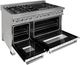ZLINE 60" Satin Stainless Steel Pro Style Dual Fuel Range with White Matte Door-4