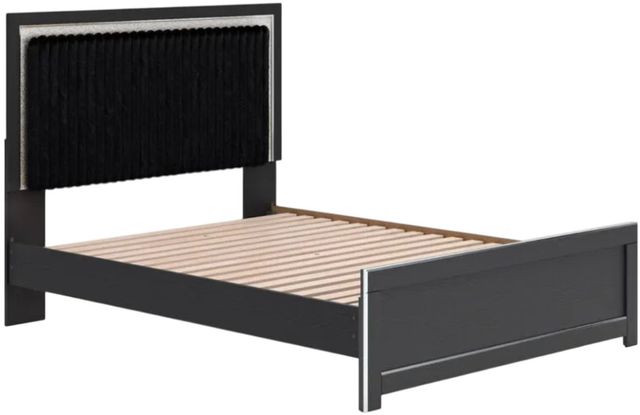 Signature Design by Ashley® Birmonton Black Queen Upholstered Panel Bed-2