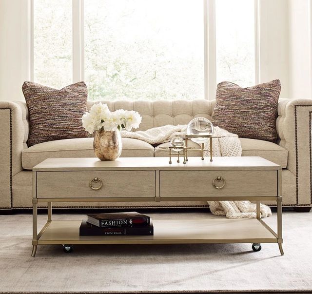 American Drew® Lenox Westgate Cream Coffee Table with Brassy Champagne Base-1