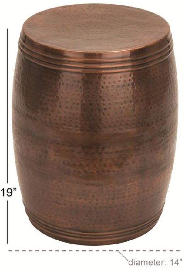 Deco Marche Brown Handmade Drum Table-2