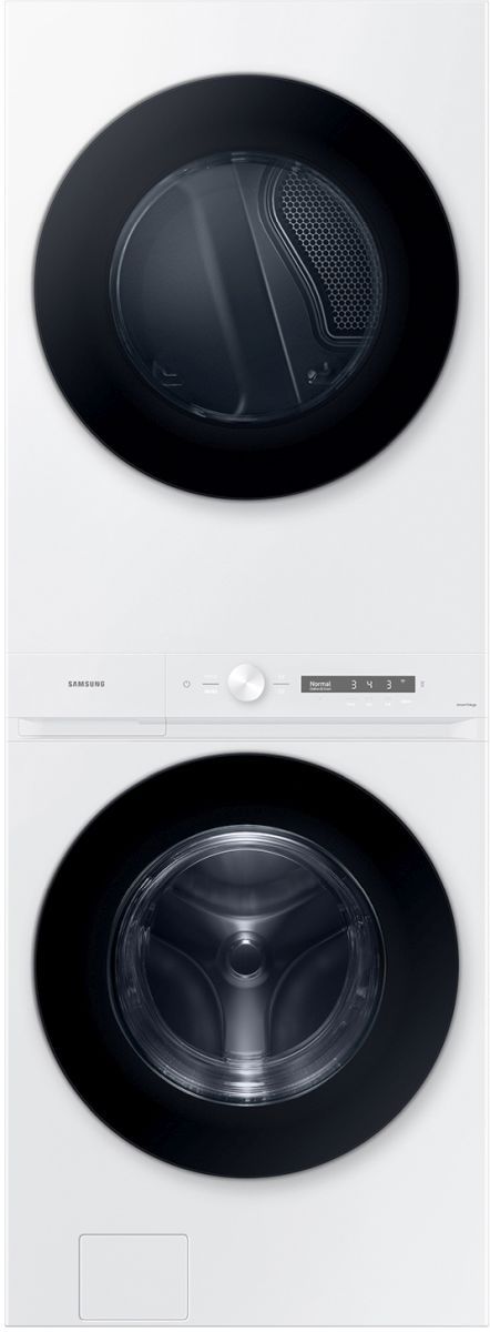 Samsung Bespoke 4.6 Cu. Ft. Washer, 7.6 Cu. Ft. Dryer White Stack Laundry