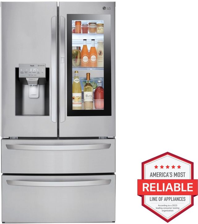 LG 36" 27.6 Cu. Ft. PrintProof™ Stainless Steel Smart Wi-Fi Enabled French Door Refrigerator with InstaView® Door-in-Door®-1