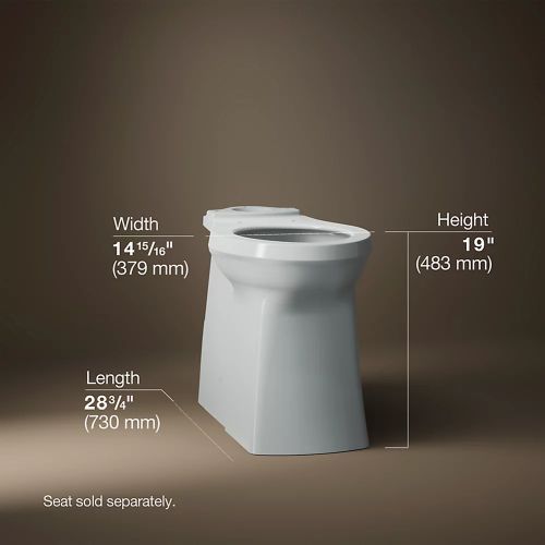 KOHLER® Corbelle® Ice Gray Tall Elongated Toilet Bowl with Skirted Trapway-4