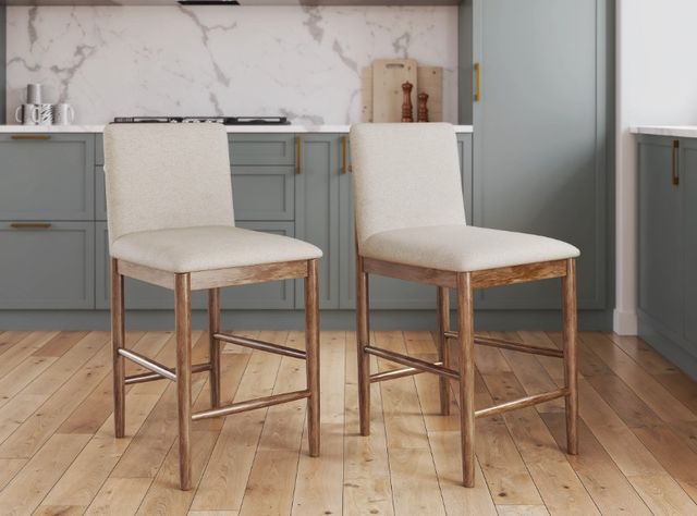 Millennium® by Ashley Isanti Light Brown Upholstered Bar Stool-1