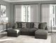 Emerald Home Berlin 3-Piece Herringbone/Sanded U-Shape Sectional-1