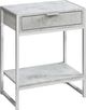 Monarch Specialties Inc. Grey Cement 24"H Chrome Metal Accent Table with Shelf-0