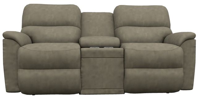 La-Z-Boy® Brooks Charcoal Power Reclining Loveseat with Console and Headrest-1