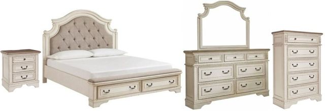 Signature Design by Ashley® Realyn 5-Piece Two-tone King Upholstered Bed Set-0