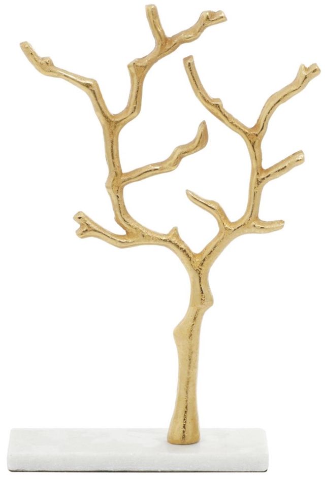 Deco Marche Gold Tree Jewelry Stand with Rectangular Base-2