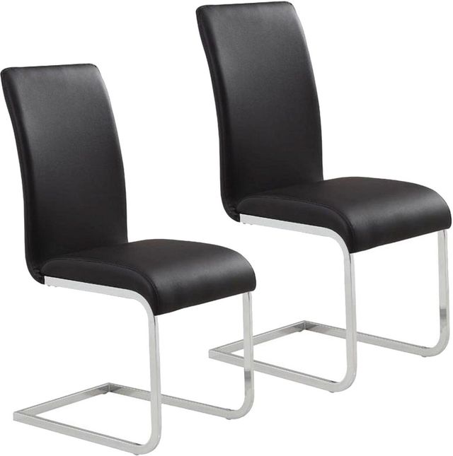 Worldwide Homefurnishings Inc. Maxim 2-Piece Black/Chrome Dining Side Chair Set-0