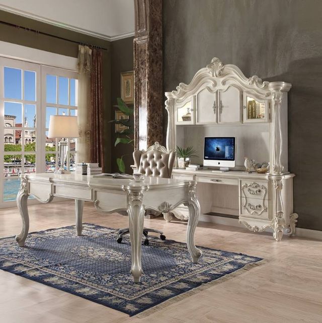 ACME Furniture Versailles Bone White Executive Desk with Hutch-1