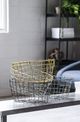 A & B Home Antique Yellow Grafton Oval Wire Basket-1