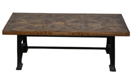 Jaipur Furniture Unwin Brown Coffee Tables with Black Metal Base-0