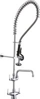 Elkay Chrome Single Hole Concealed Deck Mount Faucet with 44" Flexible Hose, 1.2 GPM Spray Head, 10" Arc Tube Spout and 2" Lever Handles-0