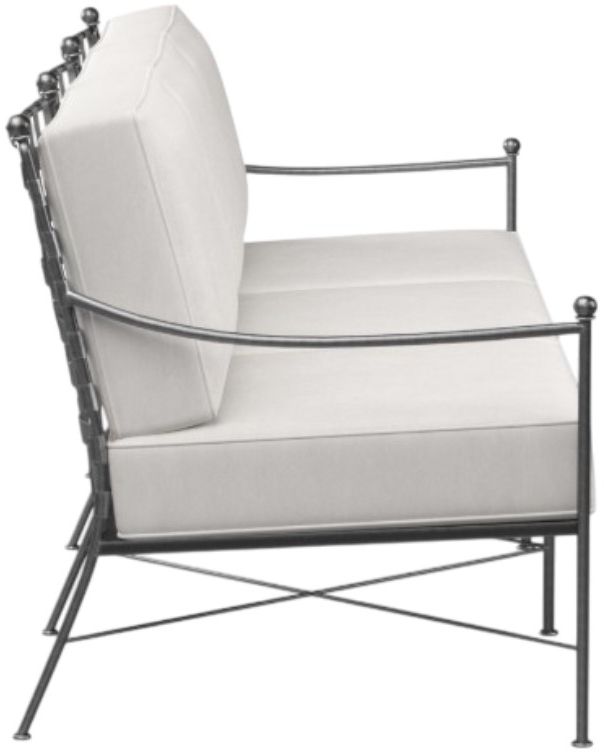 Sunset West Provence Canvas White/Century Pewter Iron Outdoor Sofa-1