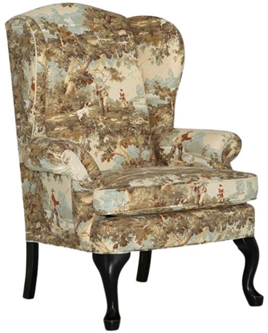 Best® Home Furnishings Customizable Field & Stream Home Sylvia Wing Back Chair with Antique Black Legs-0