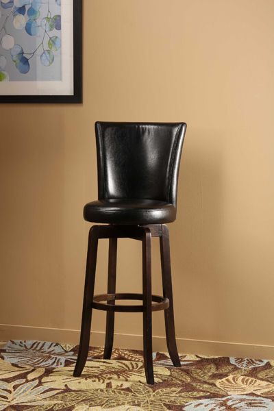 HH2 Home Copenhagen Black Walnut Swivel Bar Stool-1
