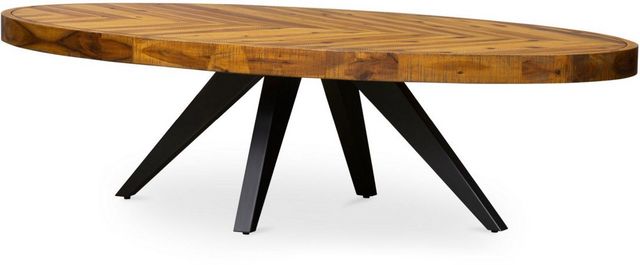 Moe's Home Collection Parq Amber Oval Coffee Table with Black Metal Base-0