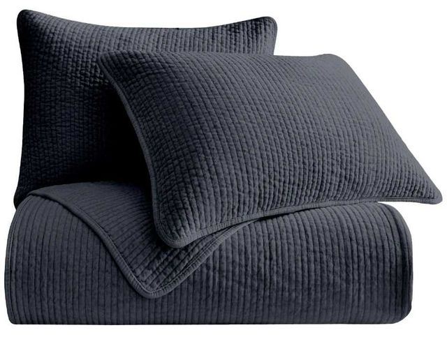 HiEnd Accents Stonewashed 3-Piece Navy King Bedding Bundle-0