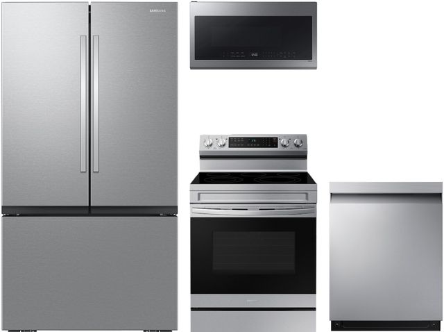 Samsung 4 Piece Fingerprint Resistant Stainless Steel Electric Kitchen Package-0