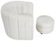 Homelegance® Delaney 2-Piece White Swivel Accent Chair with Ottoman Set-3