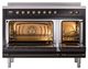 Ilve® Nostalgie II Noblesse 48'' Glossy Black Pro Style Induction Range with Burnished Trim-2