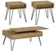 Coaster® Fanning 3-Piece Golden Oak Occasional Table with Black Base Set-0