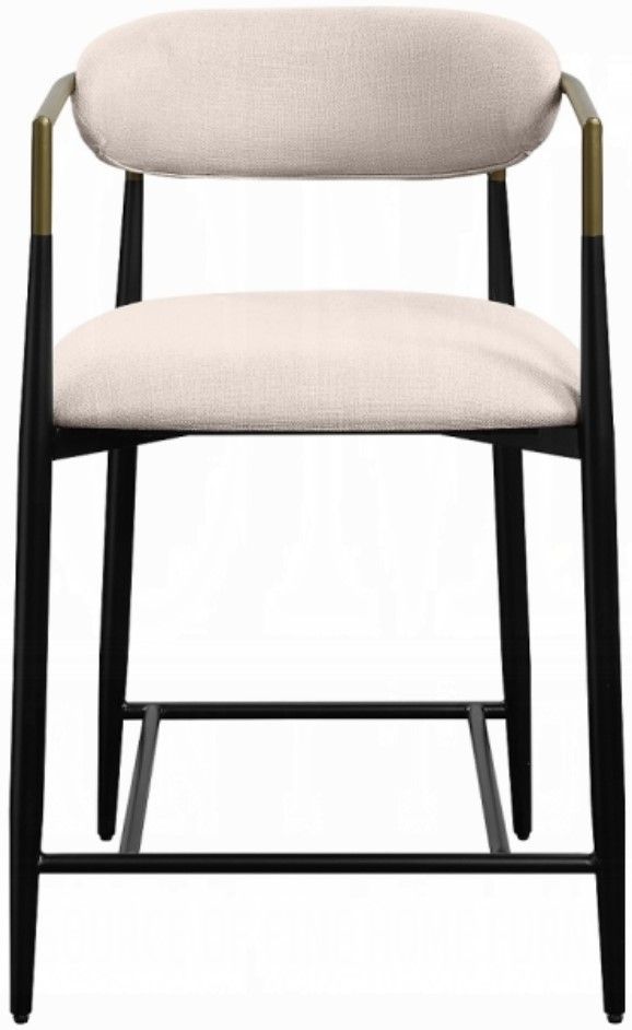 ACME Furniture Jaramillo Beige/Black Linen Counter Height Chair-3