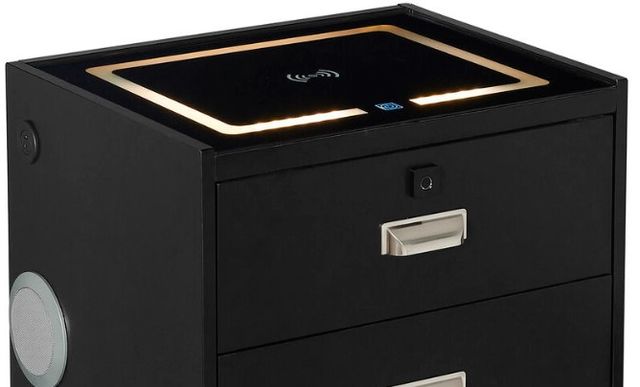 Elements International Rio Black Nightstand-1