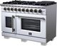 FORNO® Capriasca Series Alta Qualita 48" White Pro Style Gas Range-2