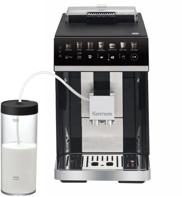 Kenmore® Black Super Automatic Espresso Machine With Cream System Milk Frother & Grinder -0