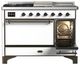 Ilve® Majestic III 48" White Pro Style Dual Fuel Liquid Propane Range with Solid Door and Burnished Trim-4