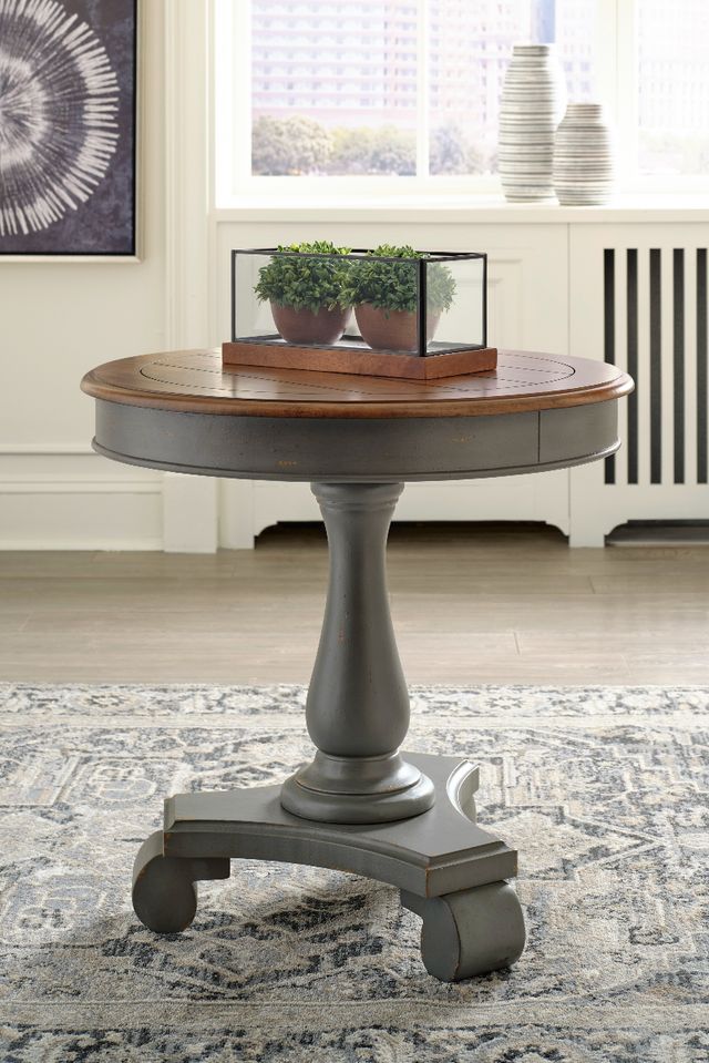 Signature Design by Ashley® Mirimyn Brown Accent Table with Gray Base-2