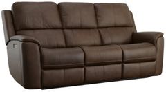Flexsteel® Henry Dark Brown Power Reclining Sofa with Power Headrests and Lumbar