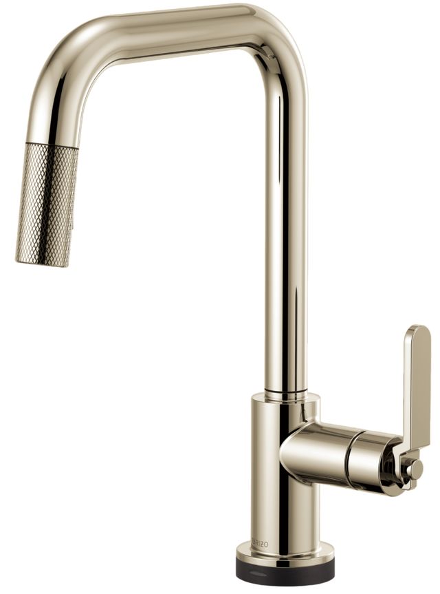 Brizo Litze® Brilliance® Polished Nickel SmartTouch® Pull-Down Kitchen Faucet with Square Spout and Industrial Handle-0