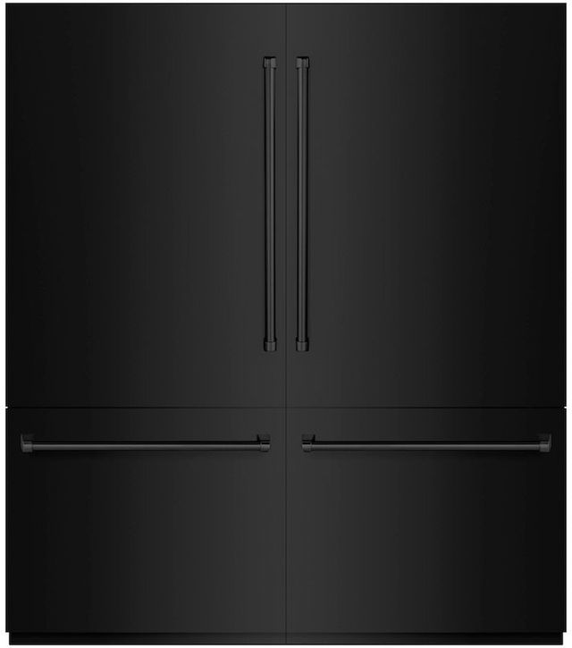 ZLINE 72" 39.6 Cu. Ft. Black Stainless Steel Built-In French Door Refrigerator with Water Dispensers and Ice Makers-0