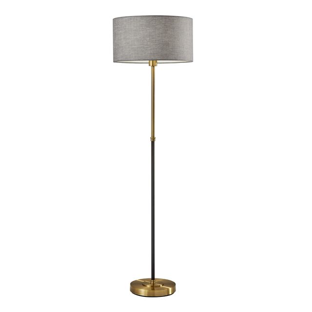 Adesso® Bergen Black/Antique Brass Floor Lamp-0