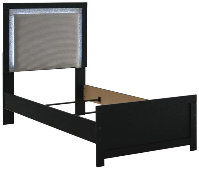 Signature Design by Ashley® Raechalla Black Youth Twin Upholstered Panel Bed-3