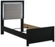 Signature Design by Ashley® Raechalla Black Youth Twin Upholstered Panel Bed-3
