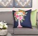 Stylecraft Tinck Dark Blue/Light Green Velvet Throw Pillow-4