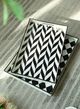 A & B Home Quinn 2-Piece Black/White Rectangular Tray Set-3