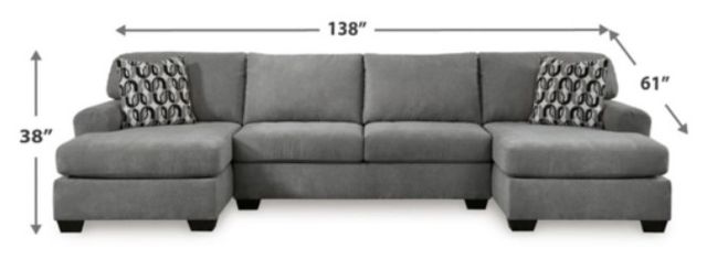 Benchcraft® Birkdale Court 3-Piece Gray U-Shape Sectional and Chaise-1
