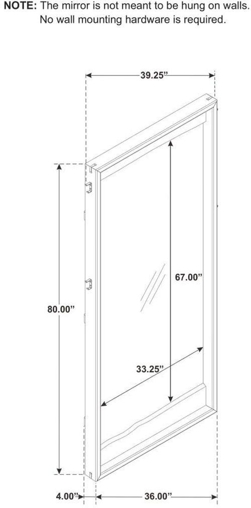 Coaster® Stillwater Weathered oak Floor Mirror-2