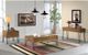 Elements International Boone Light Walnut Coffee Table with Bronze Base-4