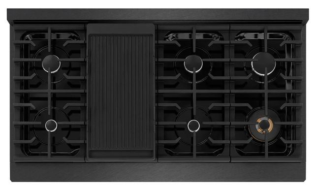 ZLINE Paramount 48" Black Satin Stainless Steel Gas Rangetop with 8 Burners and Porcelain Cooktop -2